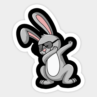 Dabbing Bunny Sticker